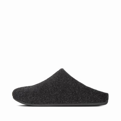 Fitflop Chrissie Felt - Hausschuhe Damen - Schwarz (QKR729840)